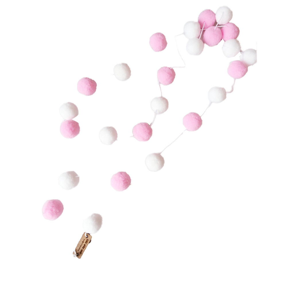 Worallymy 2m Handmade Felt Balls Kids Room Ornament Wall Hanging Home Decor Nursery Pom Pom Garland Party Props