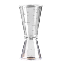 Double Clear Plastic Jigger, Cocktail Measuring Shot Glasses Drink Spirit Measure Cup for Bar Party Kitchen Tool