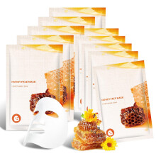 AOPEIBOTO Honey Face Masks Skincare, 10 Pcs Sheet Mask, Face Mask Beauty with Vegan Plant Extracts, Hydrating, Moisturizing, Repair the Skin Barr