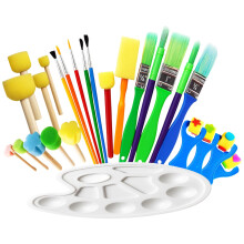 Kids Paint Brushes, 29-Piece Paint Brush Set for Children, Toddlers, and Beginners, Ideal for Watercolor, Acrylic, Face Painting, and Art Project