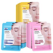 12 Pack Sheet Face Masks Skincare, Collagen Face Mask, Hyaluronic acid Face Mask, Hydrating Face Masks, Face Sheet Masks Beauty, Moisturizing, An
