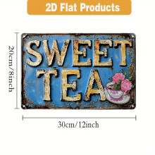 Rustic Aluminum "SWEET TEA" Sign, Vintage Metal Plaque, Antique Farmhouse Garden Decor for Man Cave, Bar, Home & Outdoor Wall (7.87"x11.81")