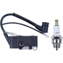 Zündspule für Kettensäge 4500 5200 5800 45cc 52cc 58cc, Zündspulenmodul für Kettensägenmotor Professionelles Ersatzzubehör (mit Spark PL