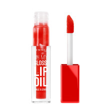 Rimmel Oh My Gloss! Lip Oil 004 Vivid Red, Juicy Shine, Hydrates & Naturally Plumps, Moisture Boost, Vitamin E, Replenishes & Restores the Lips,