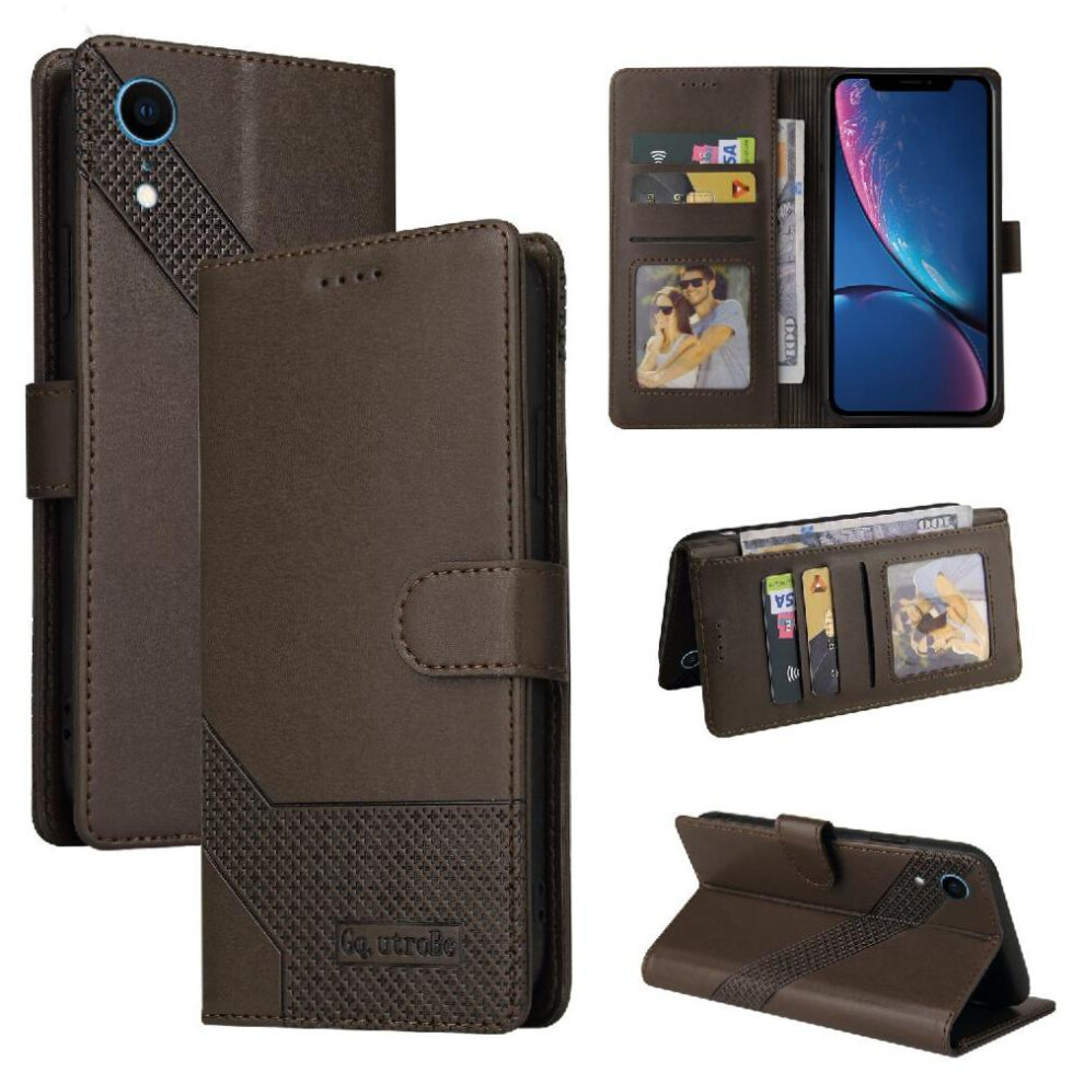 Flip Case For Compatible With Iphone Xr Three Card Slots Kickstand Premium Leather 9314556831416