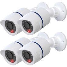 Dummy Fake ulated Surveillance Security CCTV Dome Camera Indoor Outdoor with One Light, Warning Security