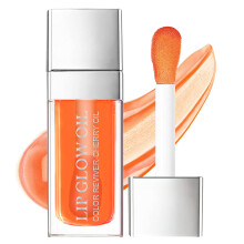 AOOWU Plumping Lip Oil Tinted, Moisturizing Lip Oil Long Lasting Nourishing Lip, Hydrating Lip Gloss Tint Lipstick for Women, Glitter Shine Liqui