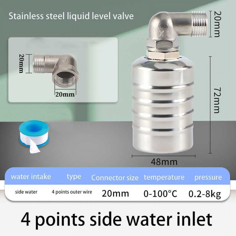 Gyzee 304 Stainless Steel Fully Automatic Water Level Control Float Valve Dn15+Adapter 9314556833434