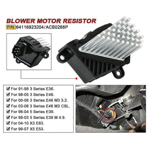 Heater Blower Motor Resistor for-E46 E39 X5 X3 1997-2006 1