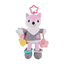 Cute Fox Baby Activity & Teething Toy with Crinkle Sound, Rattle, Textures, Jingle Bell - Compatible with kkbbma