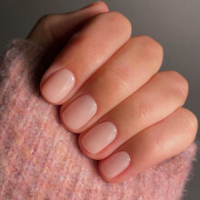 SXVME 48 Pcs Nude Pink Press on Nails Short Square Acrylic False Nails Short Coffin Natural Fake Nail Set Elegant Solid Color Full Cover Glossy G