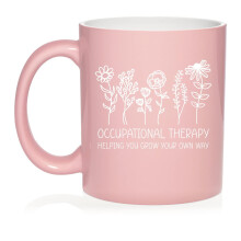 Occupational Therapy Gift Mug 11oz Light Pink - Ceramic Coffee Tea Cup for Her, Friend, Coworker, Sister