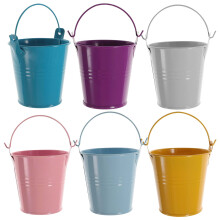 Eease Small Tin Bucket Beach Bucket 6pcs Mini Container Buckets