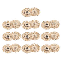 10pcs 18mm Hollow Metal Snaps Snowflake Shaped Buttons Fasteners Press Stud DIY Sewing Accessories (Golden)