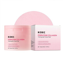 ANGEL SILK Sodium DNA PDRN Pink Collagen Jelly Pad | Korean Gel Toner Pads with Niacinamide, Asiaticoside, Rosa Rugosa Flower Water | Soothing, R