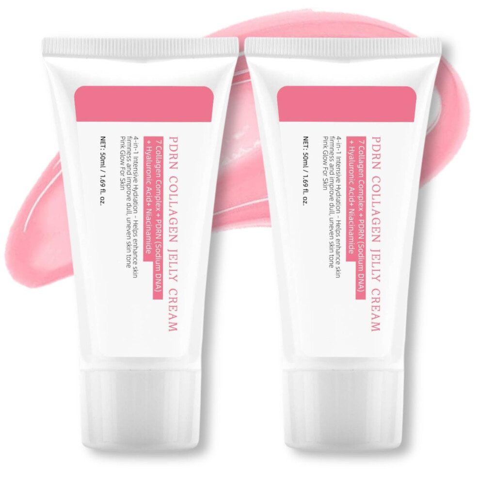 Izbeauvo Cream/Salmon 2Pcs Pdrn Collagen Jelly 5,000Ppm Dna Pdrn, Collagen Jelly Niacinamide, Hydrolyzed Collagen, Glow, Hydrating, Firming, Uneve
