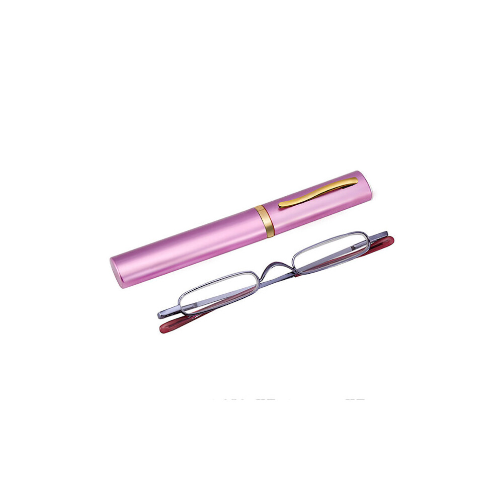 Reading Glasses with Strength +1.0 - +4.0 Portable Metal Box UNISEX Purple +2.25