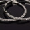 Sparkling Silver Earrings -Hoop with White Strass/Rhinestones 9 cm Silver 7