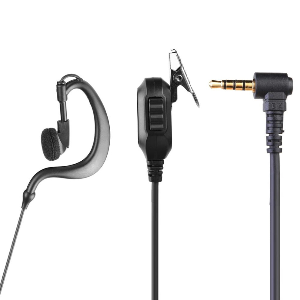 Husxh 3.5Mm Walkie Talkie Earpiece Headset With Ptt Mic 1Pin Earphone Walkie Talkie Headset Multifunctional Privacy For Motorola Icom Yaesu Radio Black/Gold 9377112383804