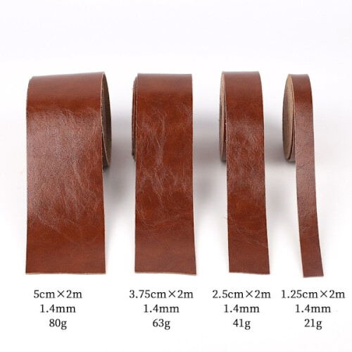 Leather Strap Shiny Surface Leather Strip BROWN 3.75CM brown 3.75cm 1