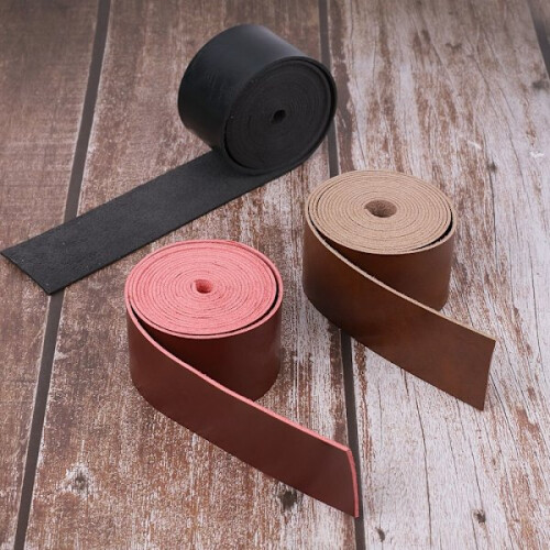 Leather Strap Shiny Surface Leather Strip BROWN 3.75CM brown 3.75cm 2