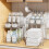 2 Sets 2-Tier Clear Under Sink Organizers, Compatible with Bathroom & Kitchen Cabinets, Stackable Pull-Out Storage with Dividers 1