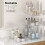 2 Sets 2-Tier Clear Under Sink Organizers, Compatible with Bathroom & Kitchen Cabinets, Stackable Pull-Out Storage with Dividers 6