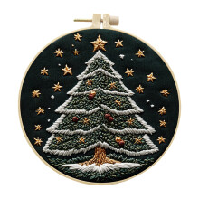 Clearance! Giyblacko Christmas Tree Embroidery Kit with All Materials to Create Holiday Decorations, Compatible with Xmas Craft Lovers