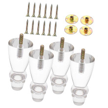 TISHITA 4 Pieces Acrylic Furniture Legs Furniture with Screws DIY Sofa Legs Kitchen Cabinet Feet for NightStand Bookcase Bench