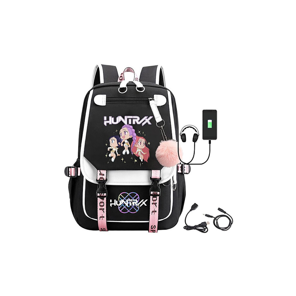 K-Pop Demon Hunters Anime School Backpack Cute Cartoon Bag for Students black 10 black 10