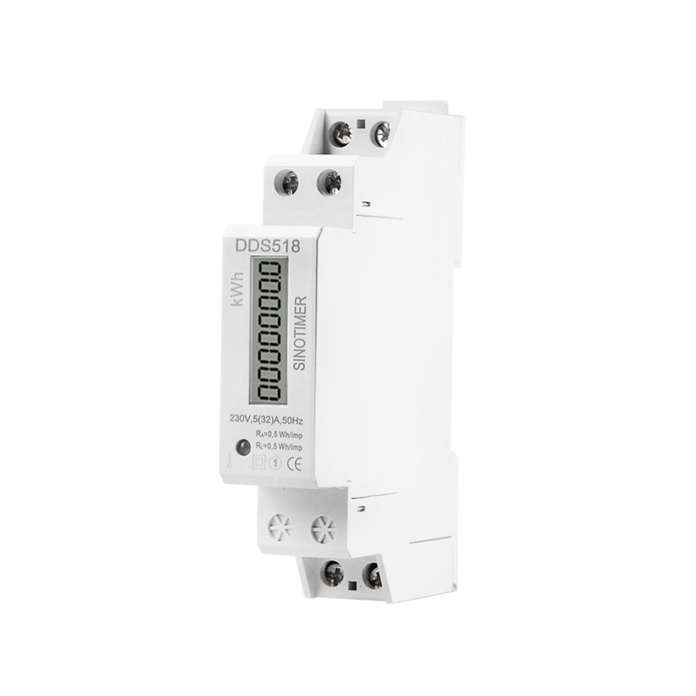 Single Phase Din Rail Lcd Digital Display Electricity Power Consumption Energy Watt Meter Wattmeter Kwh 5-32A 9422877272433