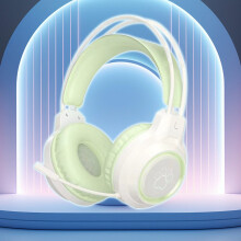 Wired Gaming Headset for Kids & Students - Surround Sound, RGB Lights, Noise-Canceling Mic, 40mm Driver, Compatible with Laptops, PS5, Xbox (Green)