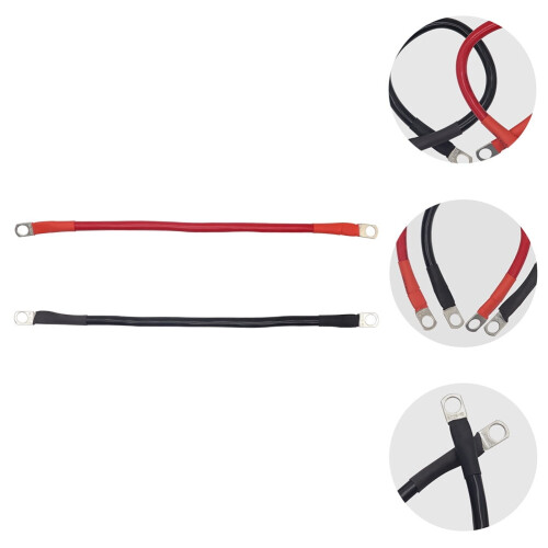 Mizh 2pcs Useful Battery Cable Power Cable with Ring Eyelets Car Battery Cable 2