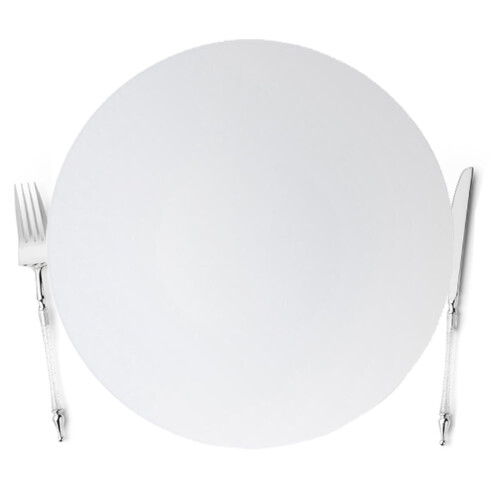 VeZee's White Hammered Plastic 13" Chargers (8 Count) - Great for Dinner Parties 2
