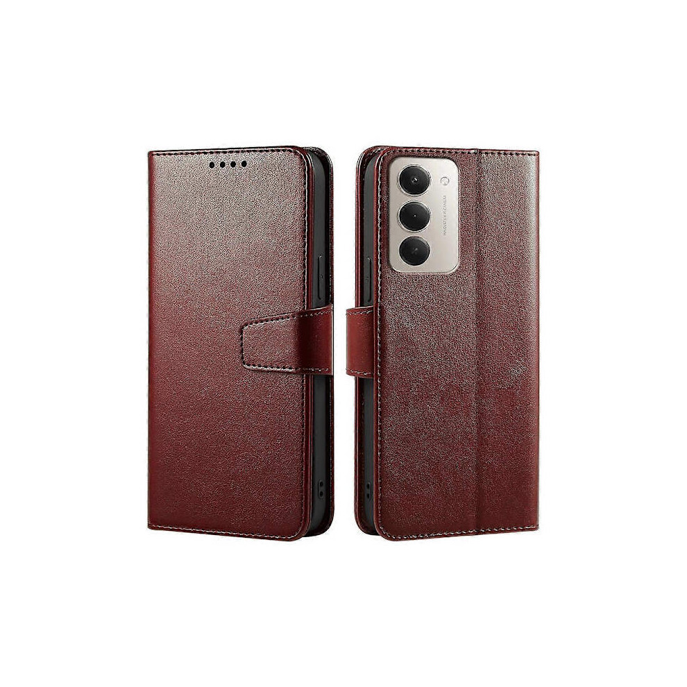 Compatible Case For Compatible With Xiaomi Redmi 15 5G With Stand, Card Holder And Wallet In Leather Brown 9399596998473