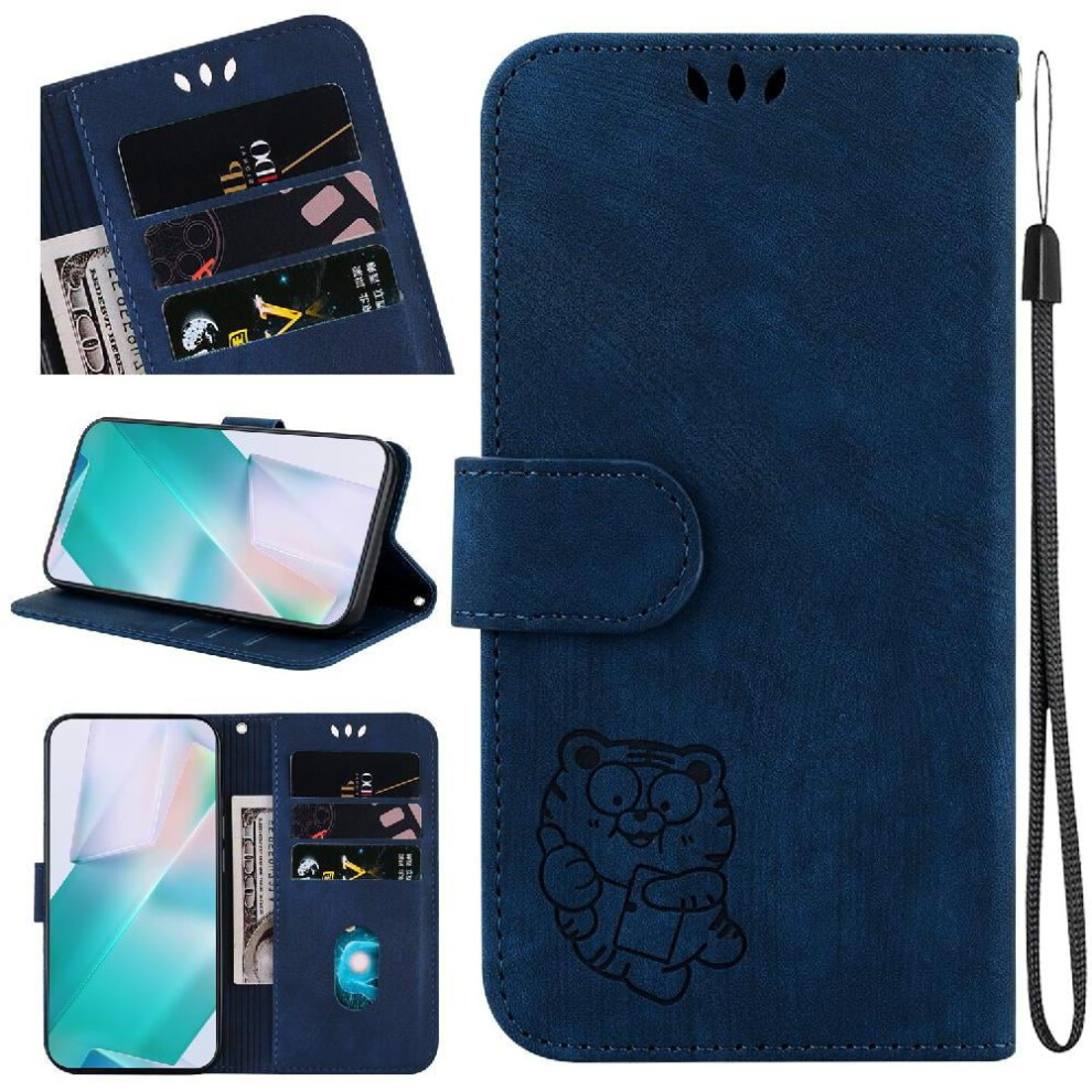 Case For Compatible With Samsung Galaxy A15 5G/4G Holder Cover Embossed Cute Tiger Flip Folio Wallet Case Card Pocket 9399596998886