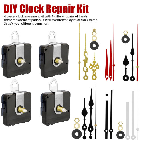 4PCS Wall Quartz Clock Movement Mechanism DIY Replacement Repair Tool Part Kit 2