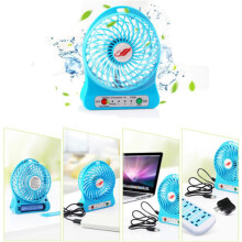 maxiaoxia Mini Desk Fan with LED Light, 3 Speed Rechargeable Fan, Portable USB Fan, for Home, Office, Bedroom, Outdoor Camping, Travel