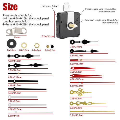 4PCS Wall Quartz Clock Movement Mechanism DIY Replacement Repair Tool Part Kit 1