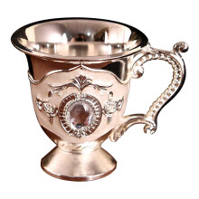Household Metal White Wine Glass Alloy Pattern Gemstoned Decoration Classical Wineware Many Options To Choose From