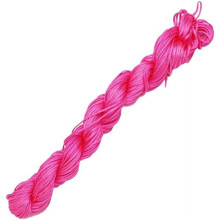 11 Yards 2mm Shiny Nylon Jewelry Thread Cord, Silky Rattail Cord for DIY Beading, Macrame, Kumihimo - Magenta