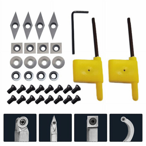 GLFILL 35PCS Carbide Cutters Inserts Set,Lathe Tools for Wood Lathe Turning Tools 1