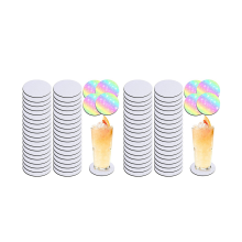 Round Sublimation Blank Coaster Sublimation Blank Coaster Sublimation Heat Transfer Coaster Hot Pressed Coaster 48Pcs