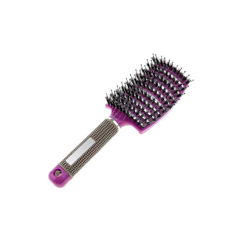 Hairbrush Boar Bristle, Curved Vented Hairbrush, Boar Bristle Hairbrush Detangling Brush For Thick