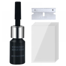 Windshield Crack Repair Resin + Blade + Strip, Automotive Nano Fluid Glass Filler, Fast Repair Chip, Crack, Bull Eye and Star Crack