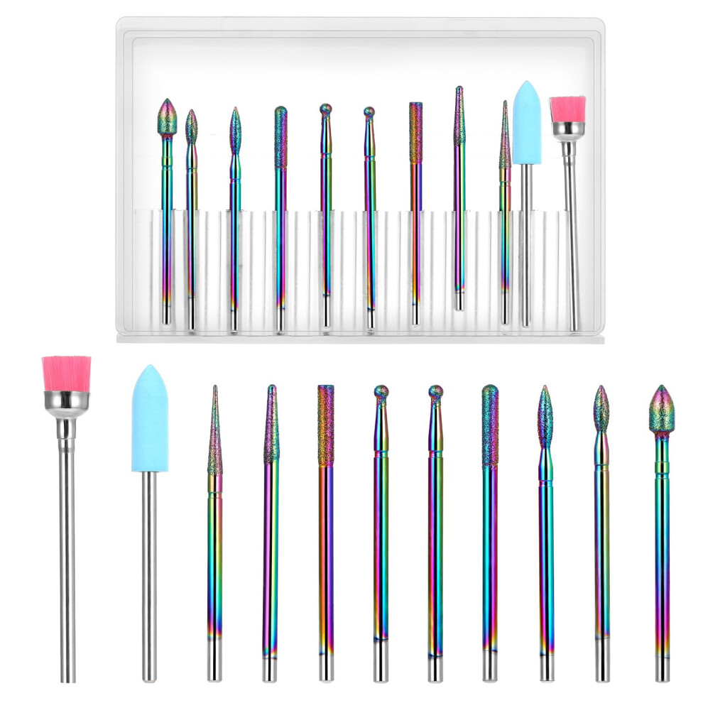 11PCS Tungsten Steel Nail Drill Bits Set for Manicure Pedicure, Precision Cuticle Trimming and Shaping