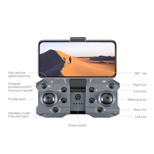 Jacenvly Foldable Drone with Dual HD 1080P Camera, FPV WiFi RC Quadcopter for Beginners, Gesture Control, Obstacle Avoidance, Optical Flow 2
