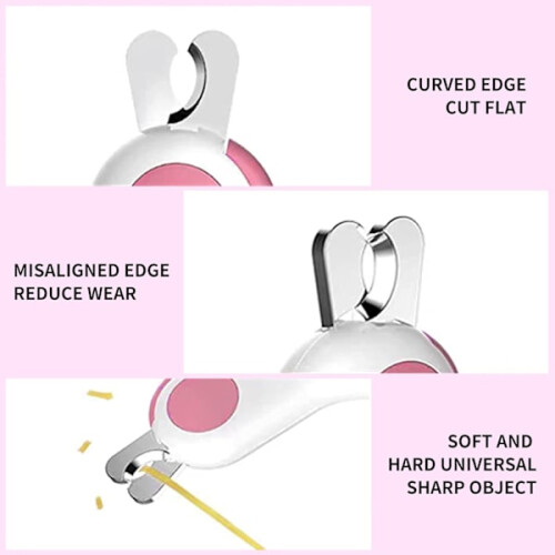 Pet nail clippers with LED light Pink 2