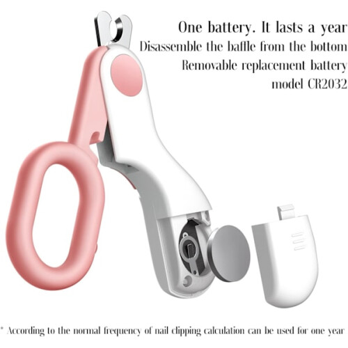 Pet nail clippers with LED light Pink 1