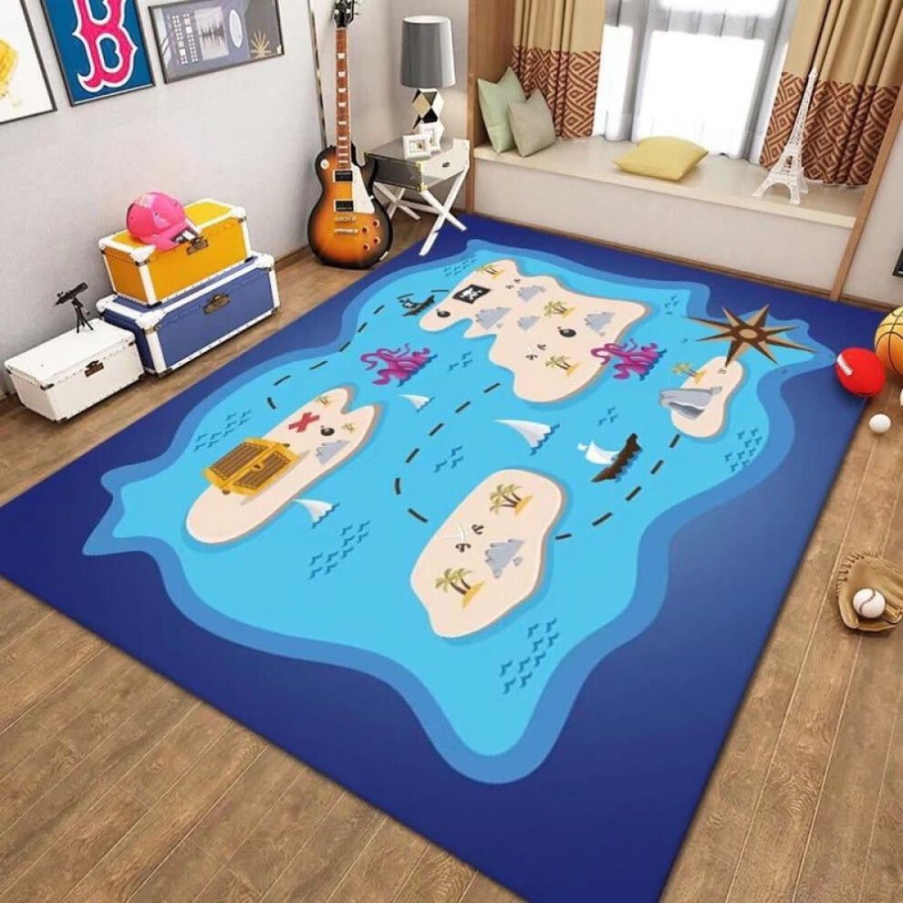 Kids Educational Road Traffic Playmat Rug, 31.5"x47.24", for Bedroom Playroom - Compatible with City Life Design